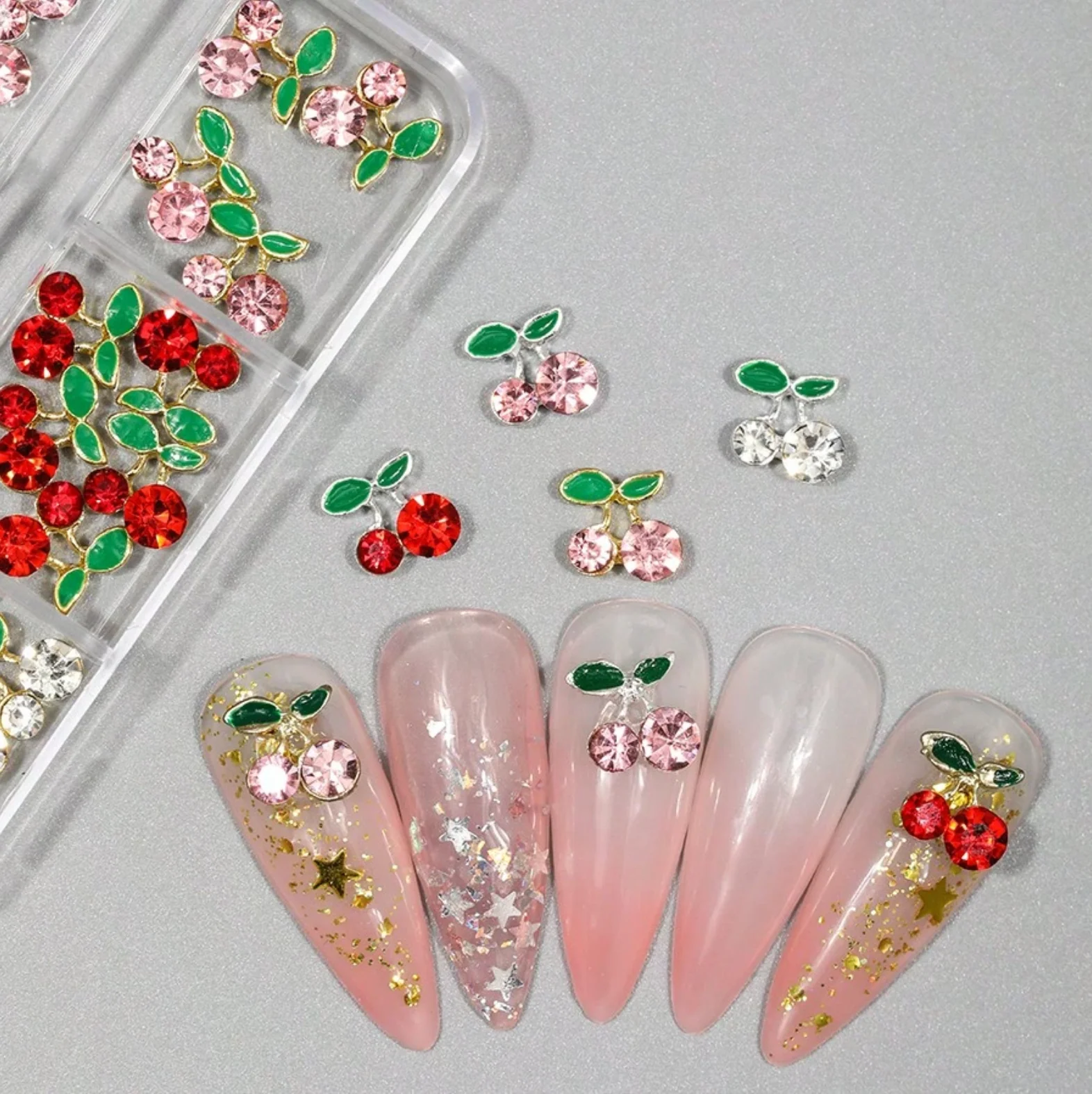 3D Cherry Nail Charms for Cute Nail Designs - Image 1
