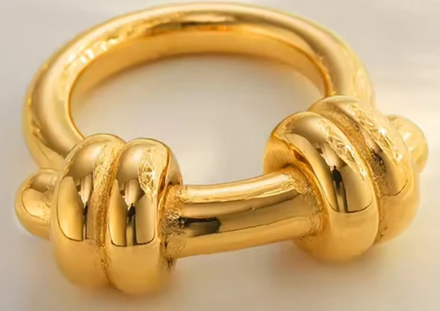 NEW!l 18K Gold Plated Stainless Steel Rings Chunky Geometric Waterproof Gold Ring - Image 1