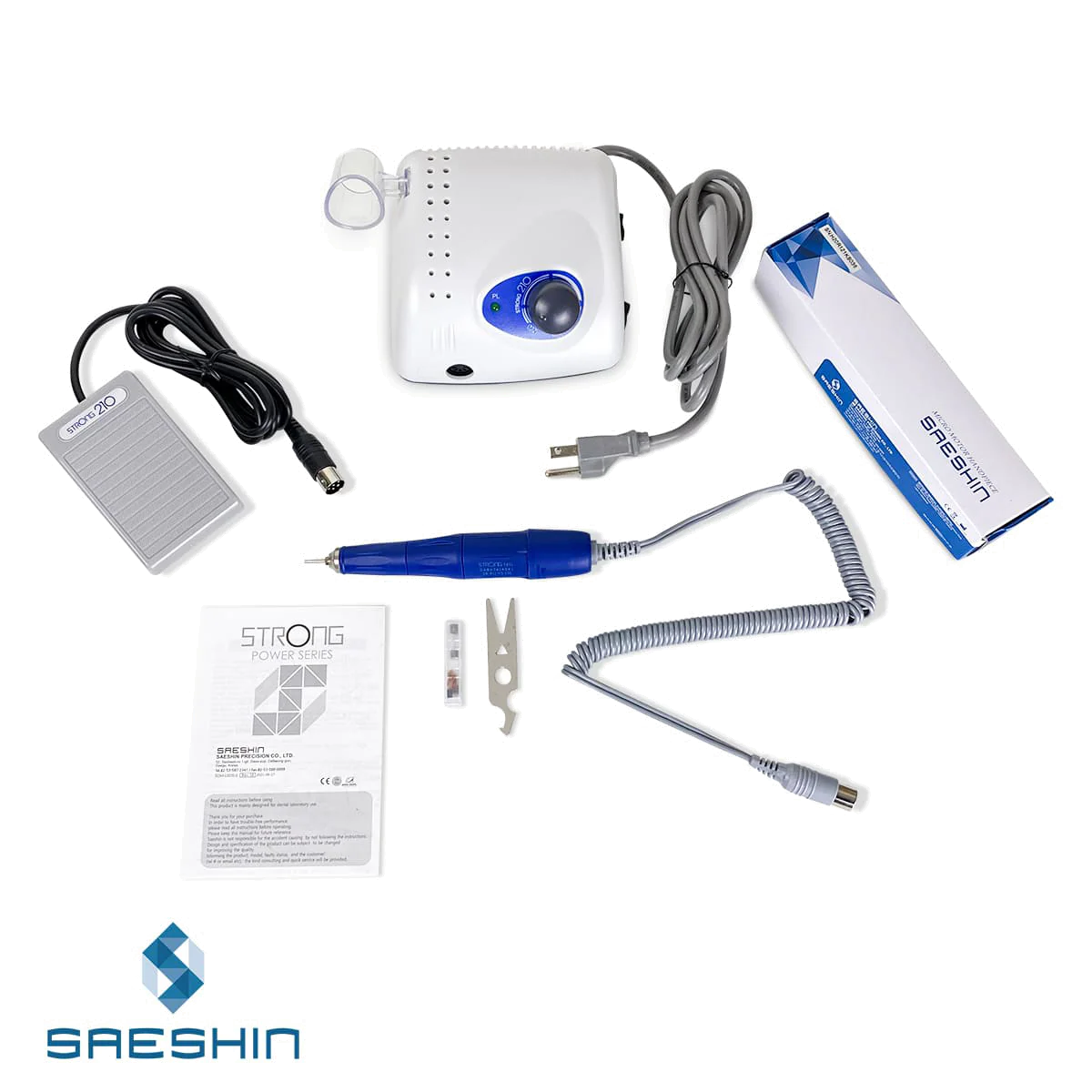 Saeshin Strong 210 / 105LN Blue 45K RPM Nail Drill - Image 3