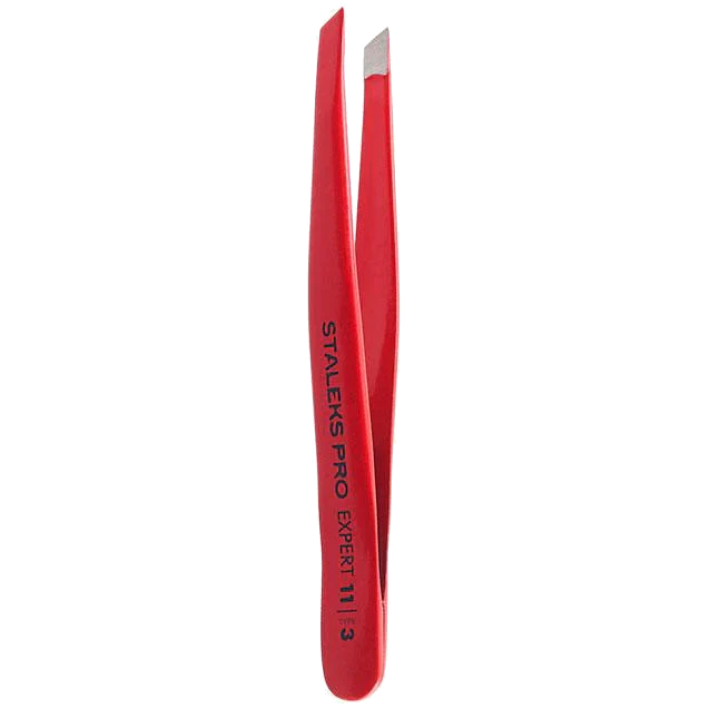 STALEKS PRO EXPERT 11 TYPE 3R EYEBROW TWEEZERS WIDE SLANT RED TE-11/3R - STALEKS™ - Image 2