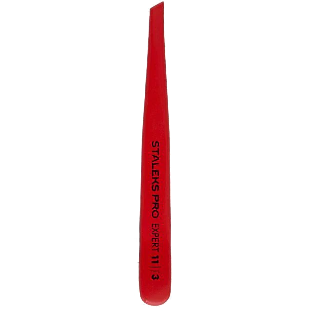 STALEKS PRO EXPERT 11 TYPE 3R EYEBROW TWEEZERS WIDE SLANT RED TE-11/3R – STALEKS™