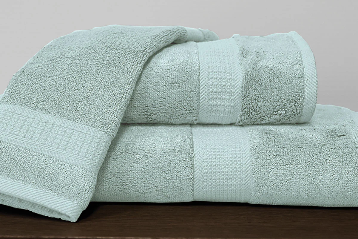 Bamboo Cotton Towels – Aqua Blue
