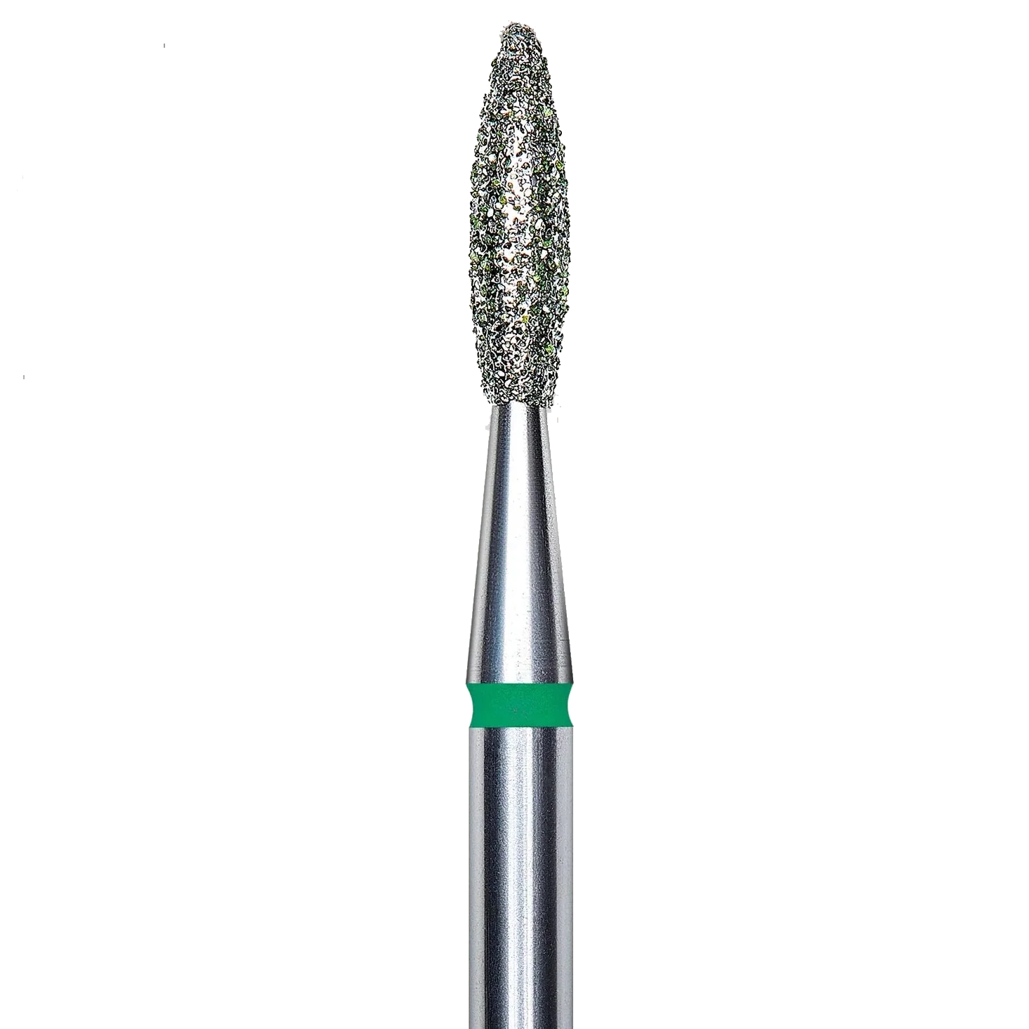 DIAMOND NAIL DRILL BIT, "FLAME", GREEN, HEAD DIAMETER 2.1/8MM (FA10G021/8) - STALEKS™ - Image 2