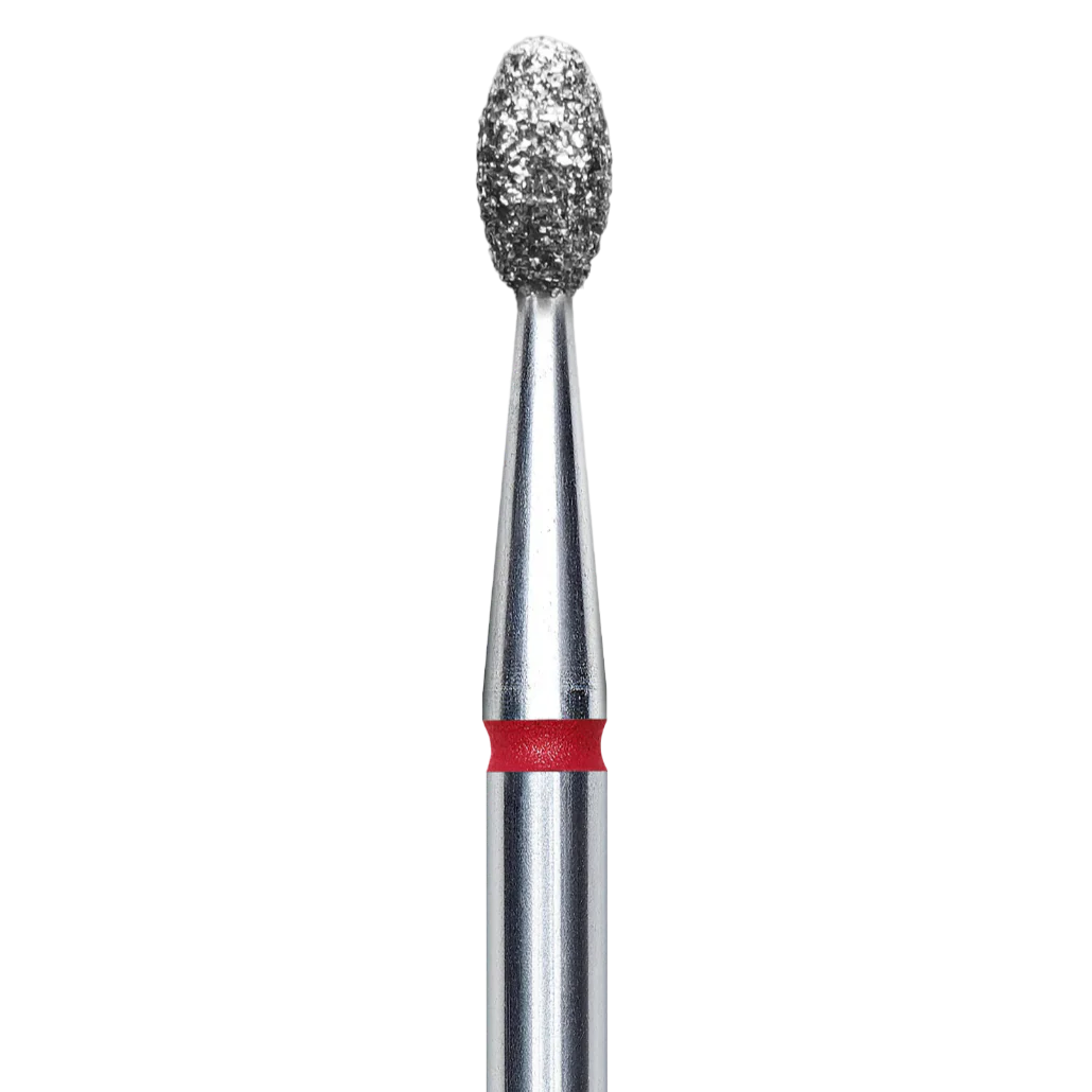 DIAMOND NAIL DRILL BIT, "OLIVE", RED, HEAD DIAMETER 2.5 MM/WORKING PART 5 MM (FA130R025/5) - STALEKS™ - Image 2