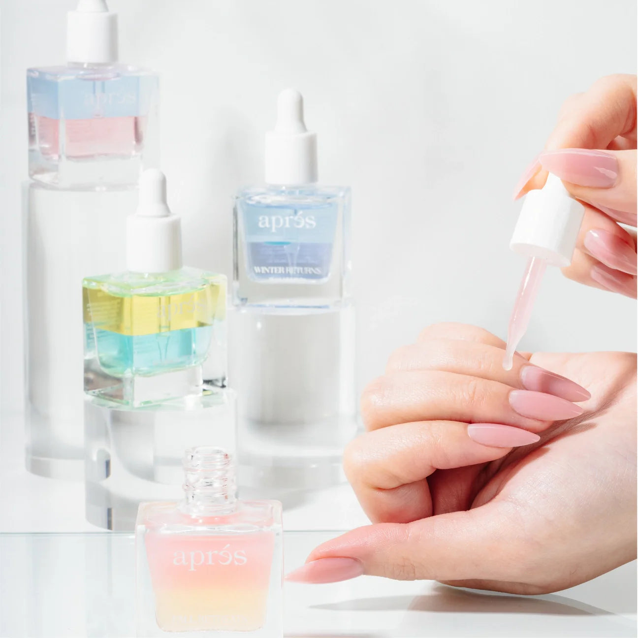 Apres Cuticle Oil Serum Fall Retreats Pink/Yellow, 15ml - Image 2