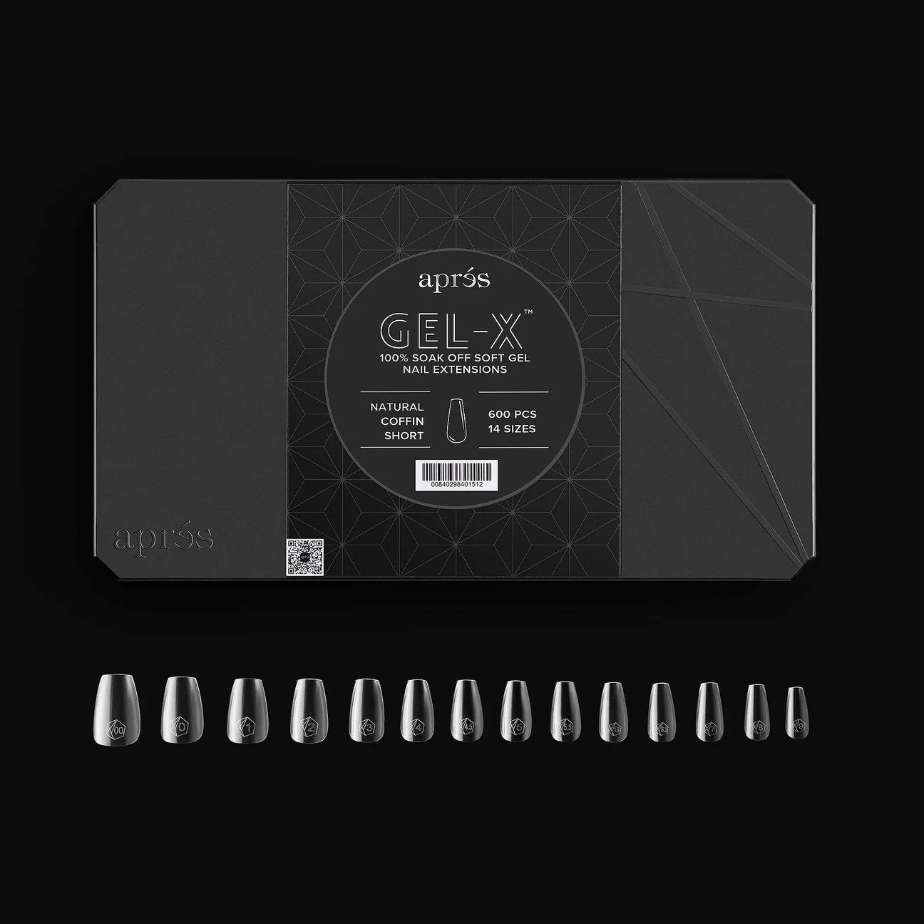 Apres - Gel-X Natural Coffin Short Box of Tips 2.0, 600pcs - Image 2