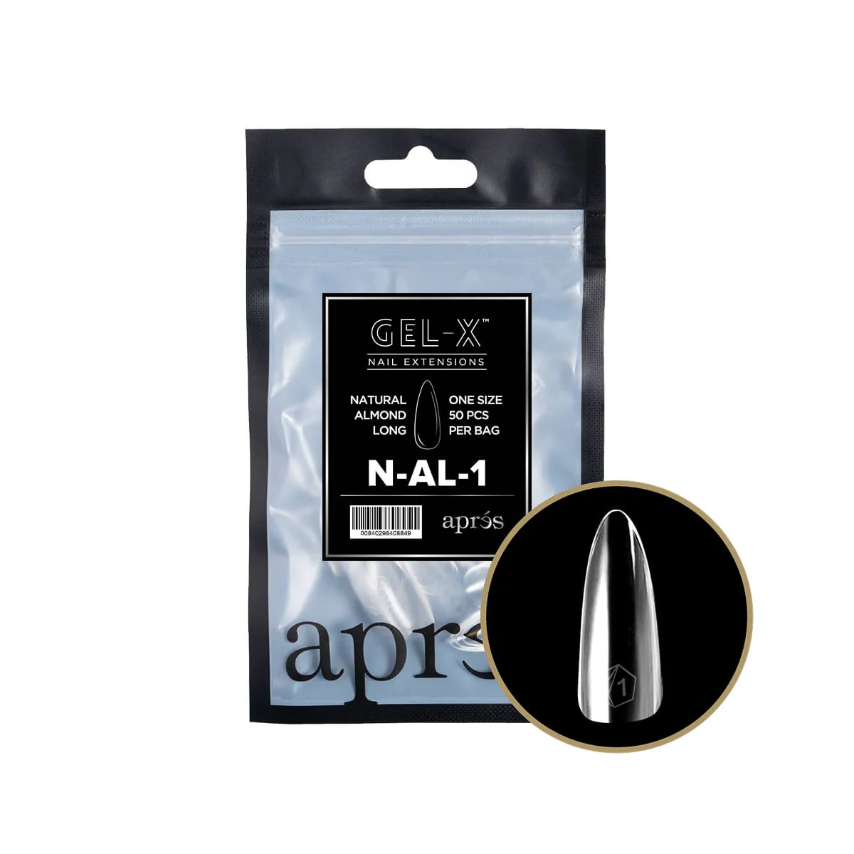 Apres - Gel-X Natural Almond Long Refill Bag (50 Tips) - Image 3