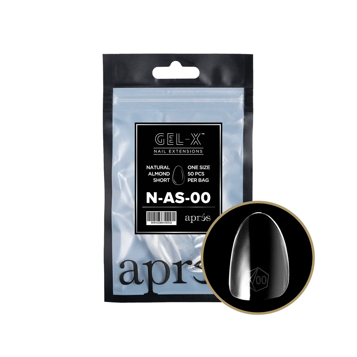 Apres Gel-X Natural Almond Short Refill Bag (50 Tips) - Image 1
