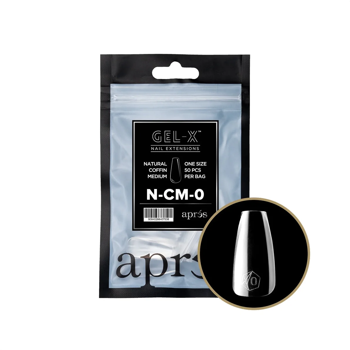 Apres - Gel-X Natural Coffin Medium Refill Bag (50 Tips) - Image 2