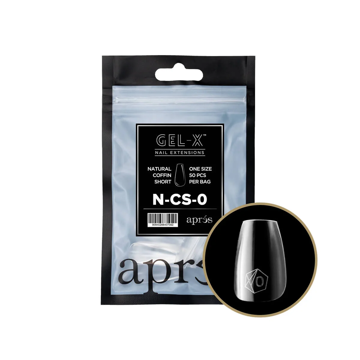 Apres - Gel-X Natural Coffin Short Refill Bag (50 Tips) - Image 2