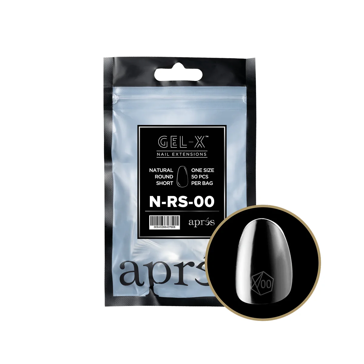 Apres - Gel-X Natural Round Short Refill Bag (50 Tips) - Image 1