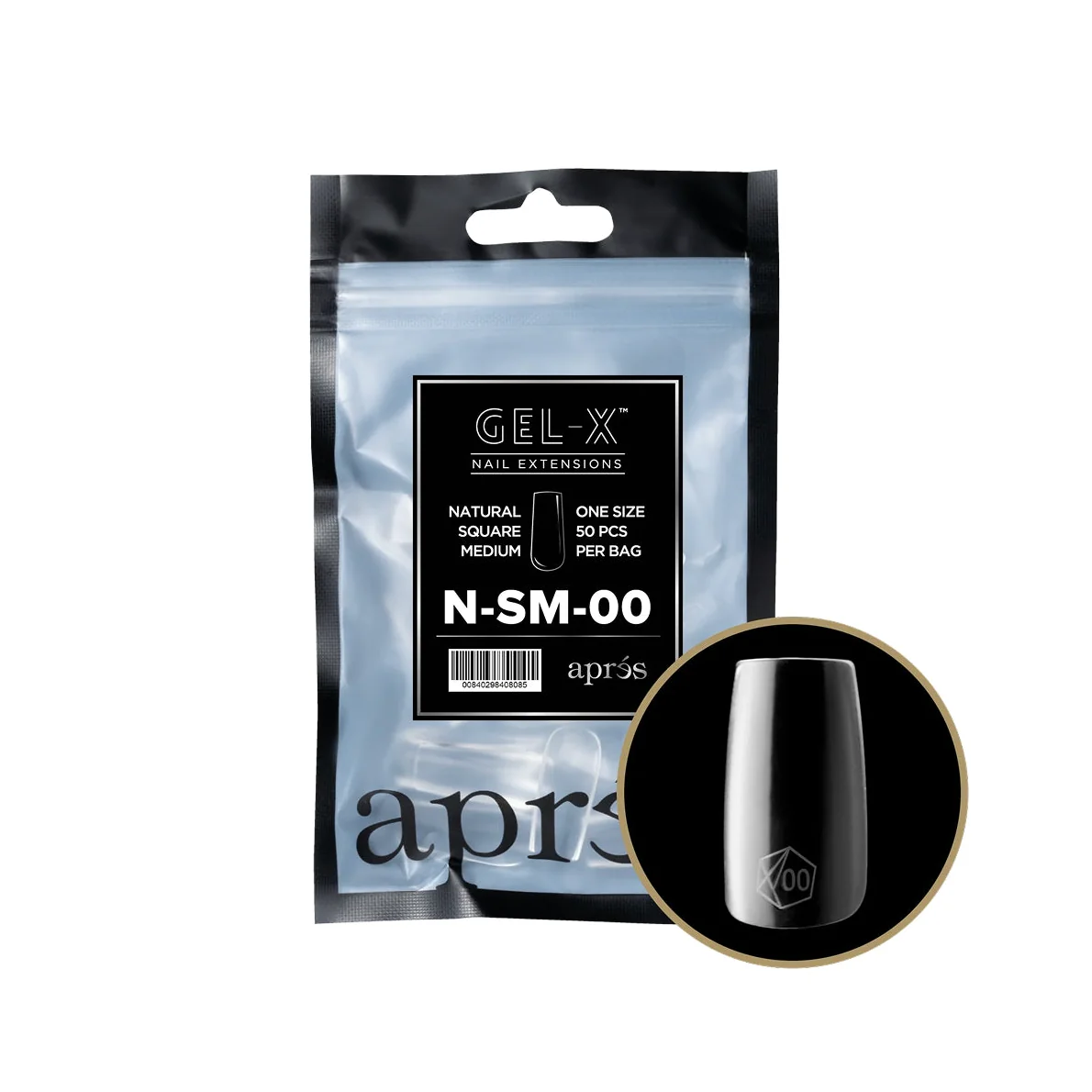 Apres - Gel-X Natural Square Medium Refill Bag (50 Tips) - Image 1