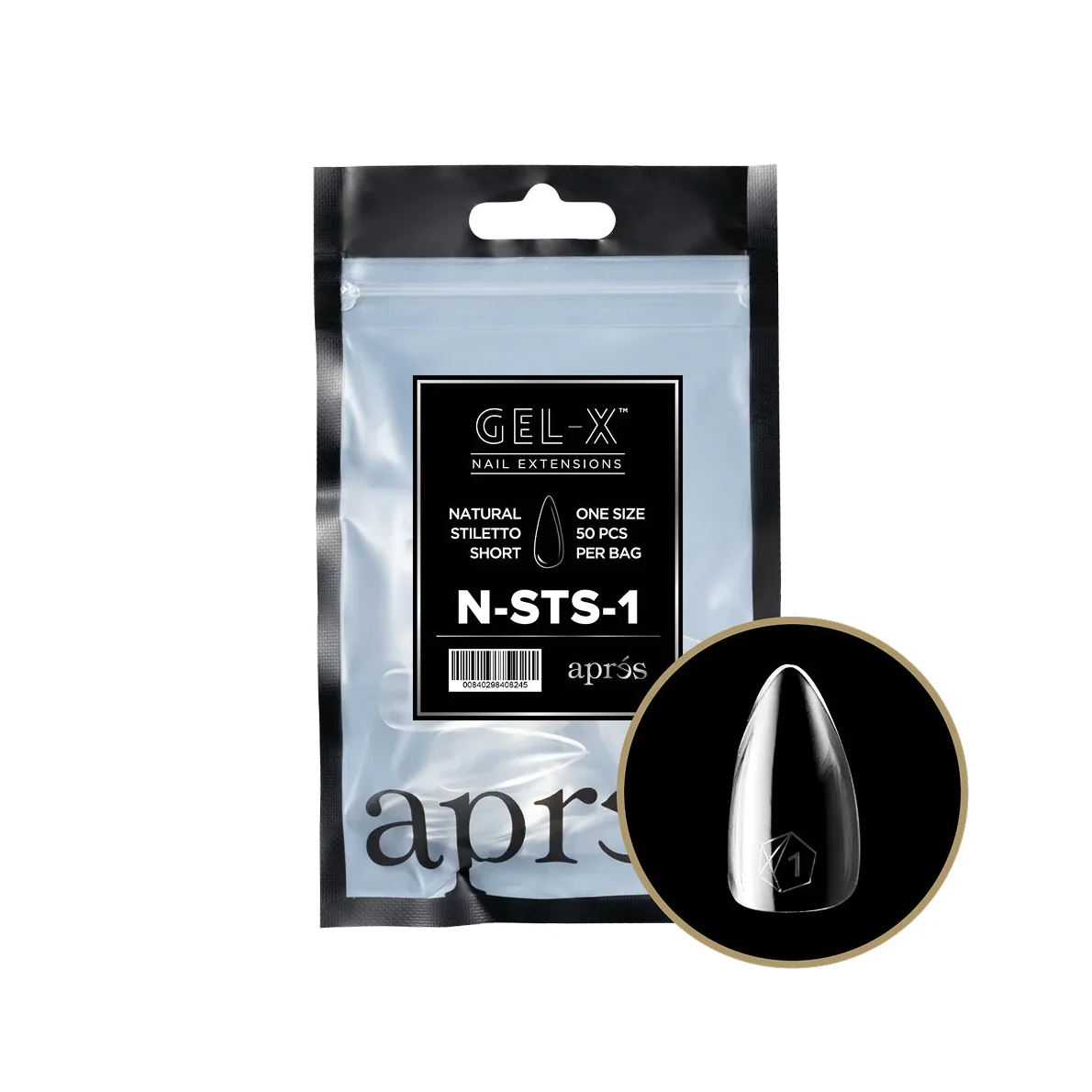 Apres - Gel-X Natural Stiletto Short Refill Bag (50 Tips) - Image 3