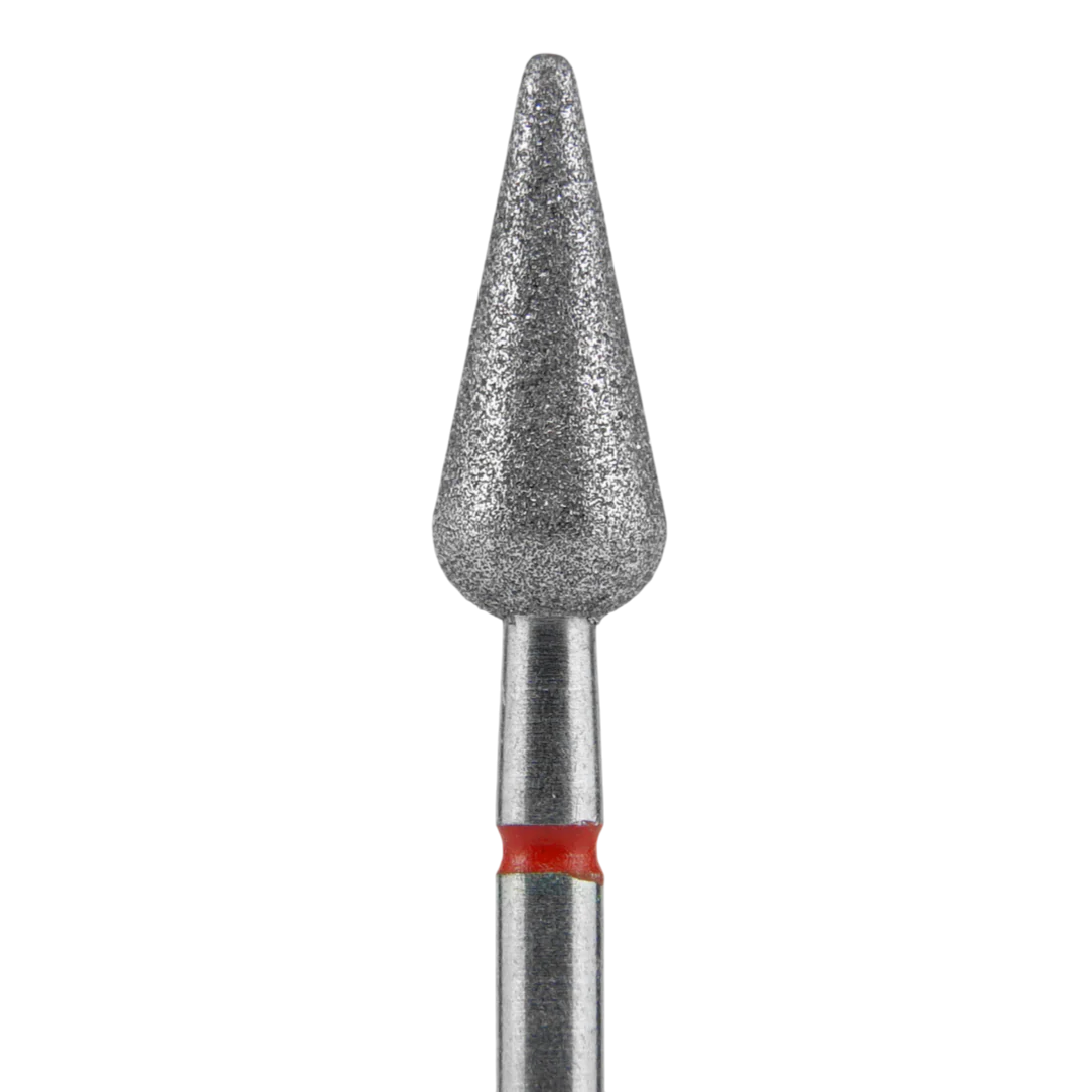STALEKS - Diamond nail drill bit, "Pointed Pear", red, EXPERT 5/12 mm (FA100R050/12) - Image 2