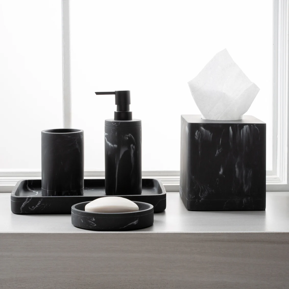 Toothbrush Holder - Michaelangelo Black Marble Finish - Image 2