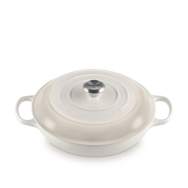 Braiser, Meringue Enameled Cast Iron - Image 1