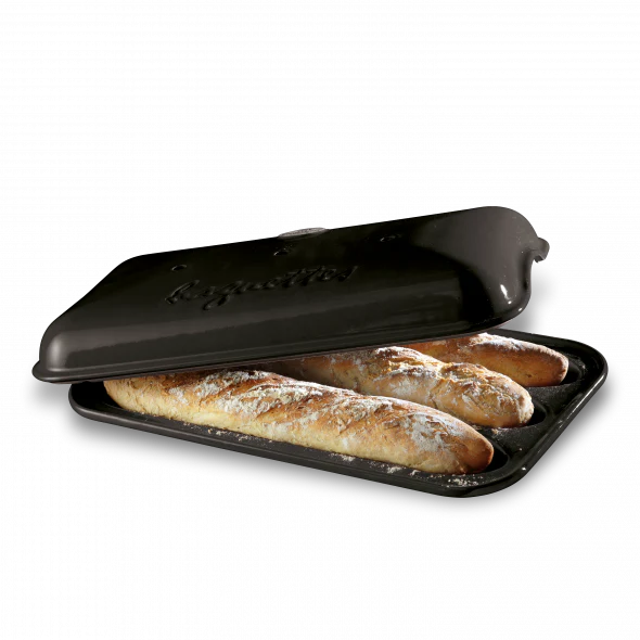 Ceramic Baguette Baker, Fusain - Image 1