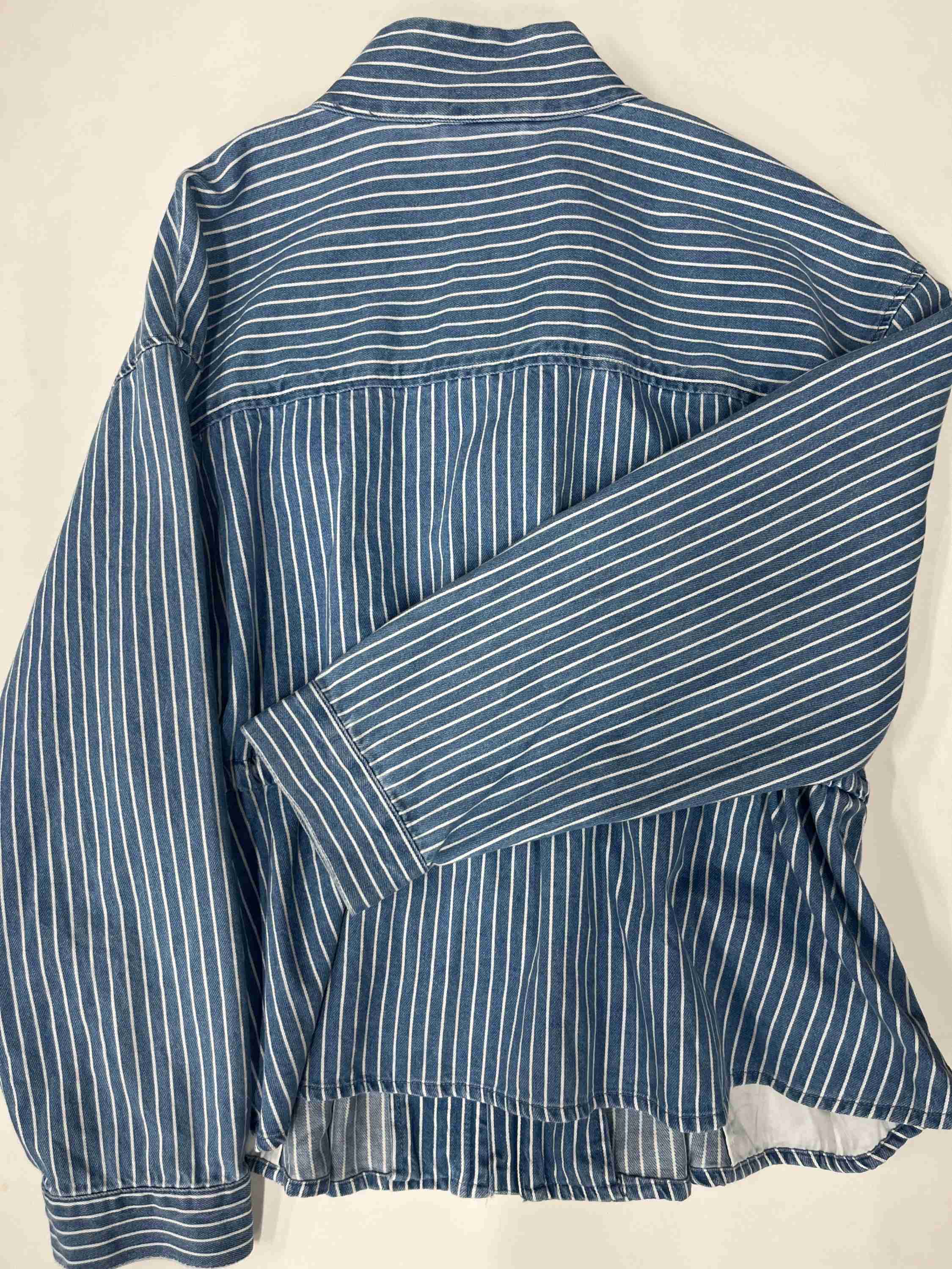 Future Collective Front Button Denim Jacket Blue NWT Size 1x - Image 2