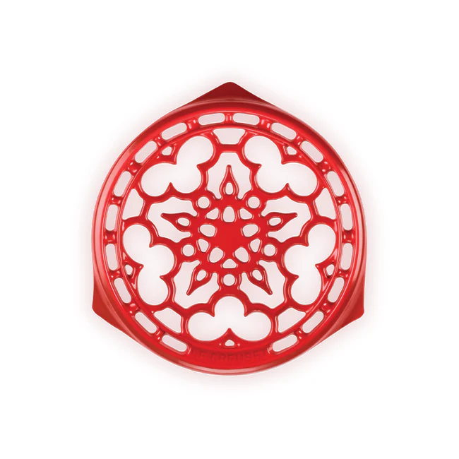 Trivet, Cerise Enameled Cast Iron