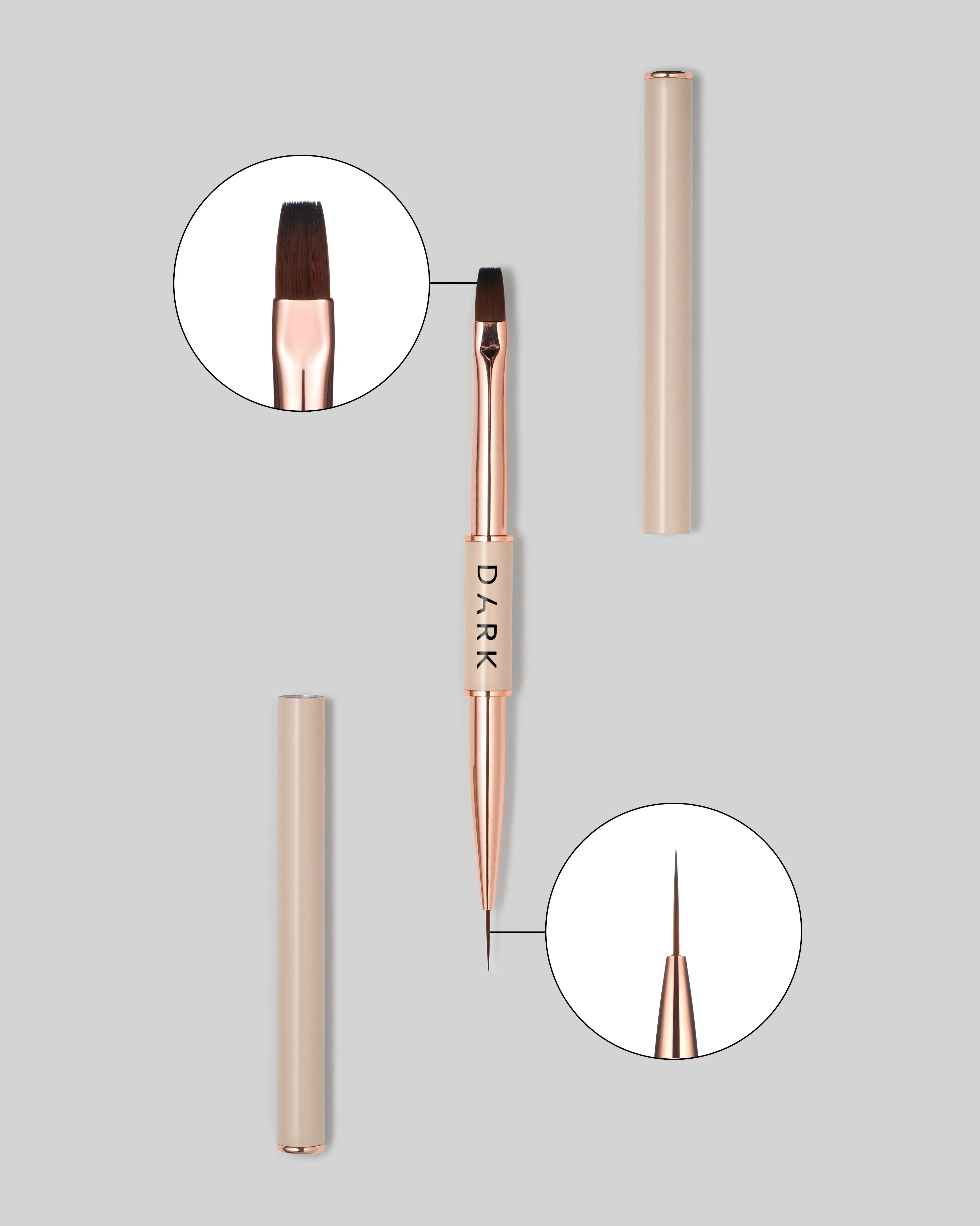 DARK - Double-Sided Brush Beige (Liner 11mm+Flat 9mm) - Image 1