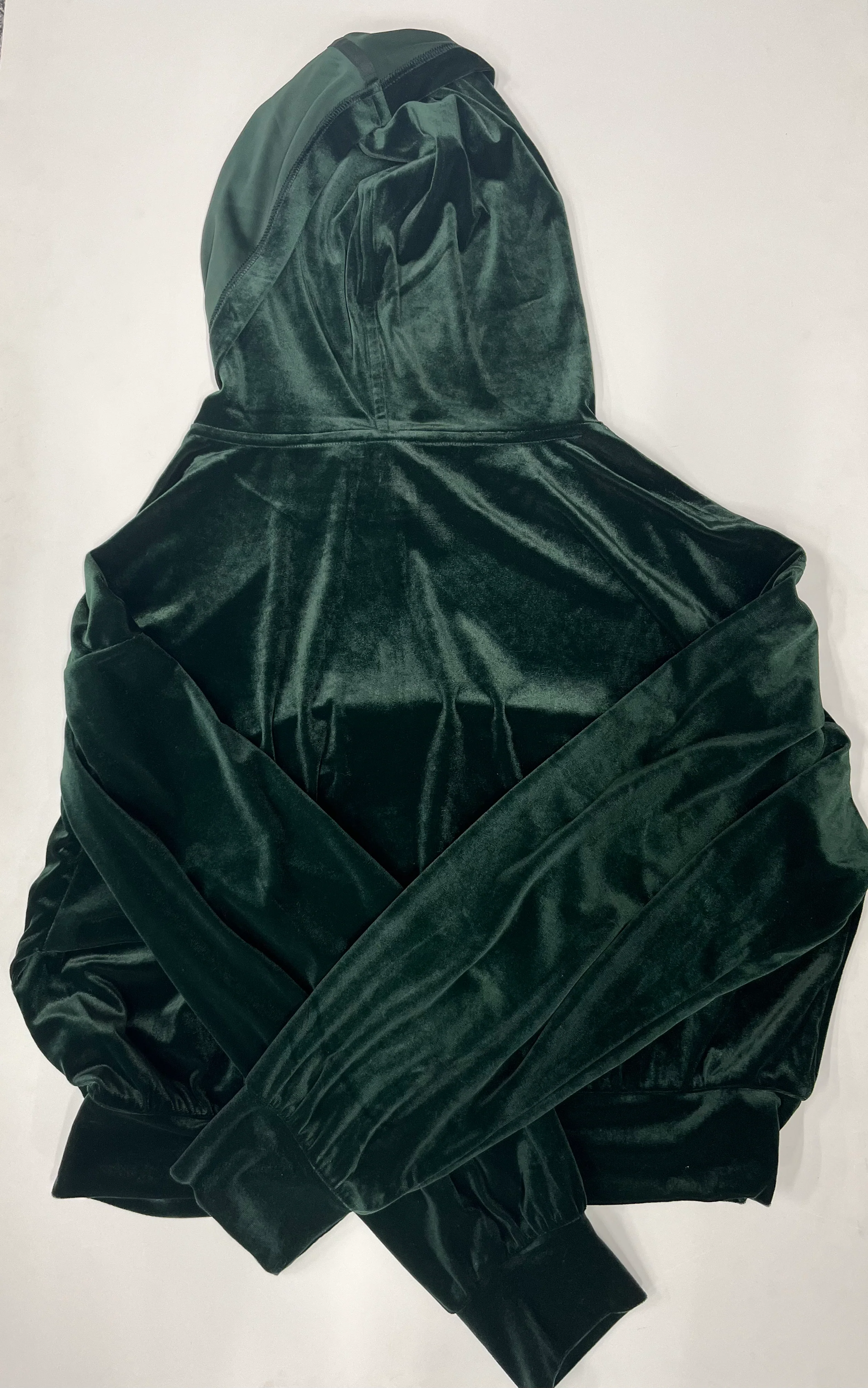 Express Hooded Pullover Jacket Green Velvet Size XL - Image 2