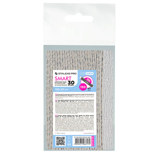 STALEKS PRO SMART DISPOSABLE PAPMAM FILES SOFT BASE FOR STRAIGHT NAIL FILE FOAM LAYER 100 GRIT 30 PCS DFC-20 - STALEKS™ - Image 2
