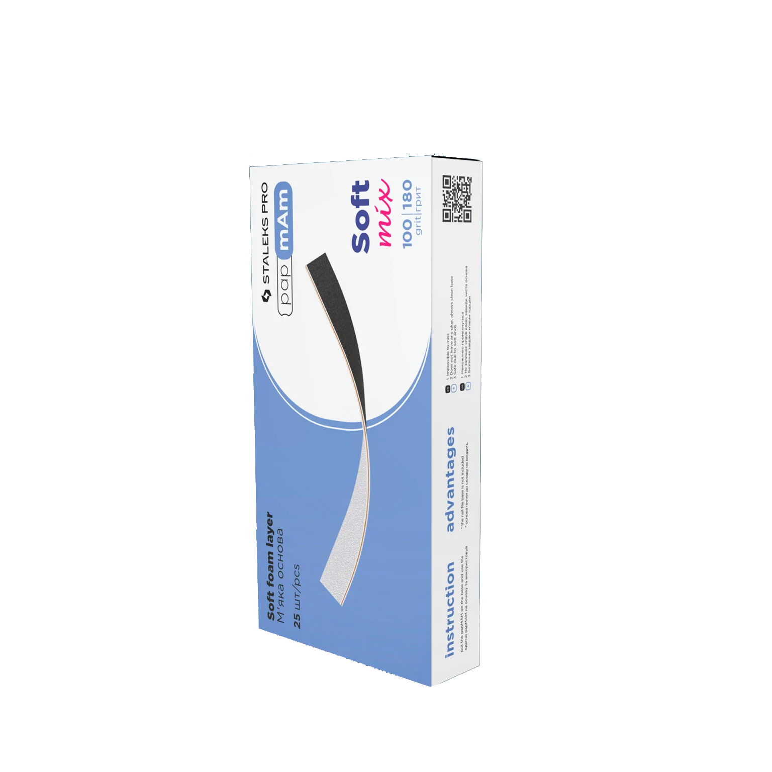 Disposable double-sided files papmAm Mix EXPERT (soft foam layer) 180/240 grit (25 pcs) -DFCEMIX-20- STALEKS™ - Image 2