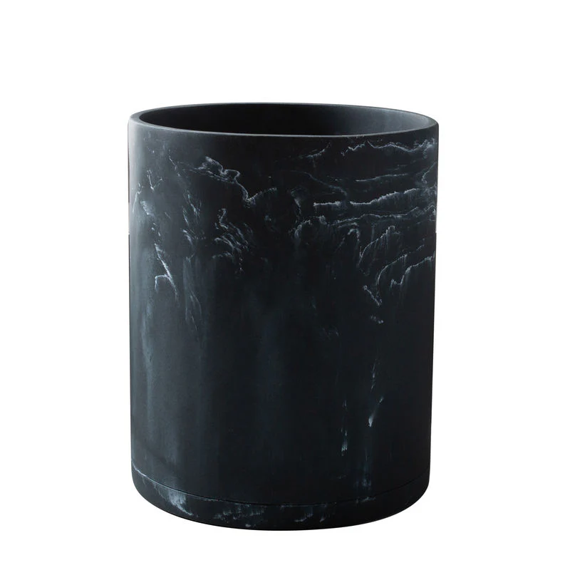 Waste Basket - Michaelangelo Black Marble Finish - Image 1