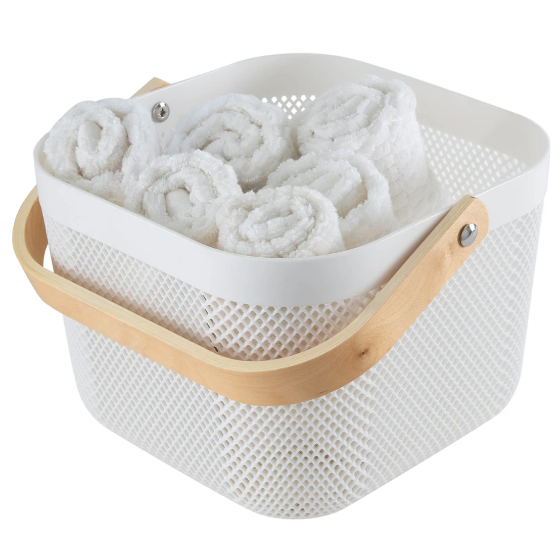 Mesh Storage Basket, Small White - Image 2