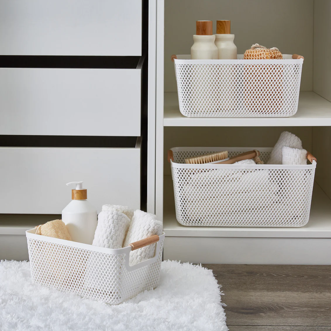 Basket Set, White Malla - Image 2