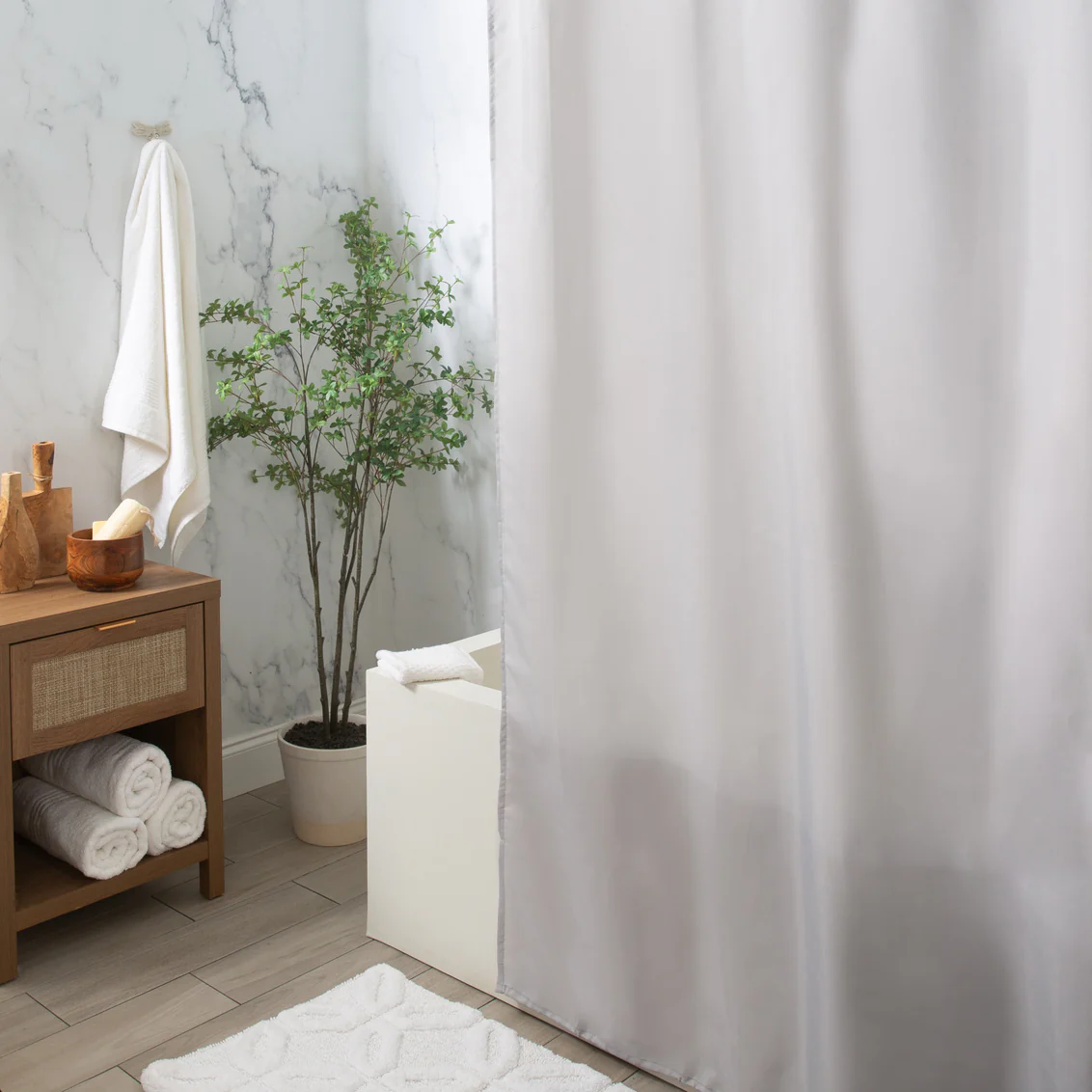 Shower Curtain Liner, Grey - Image 2