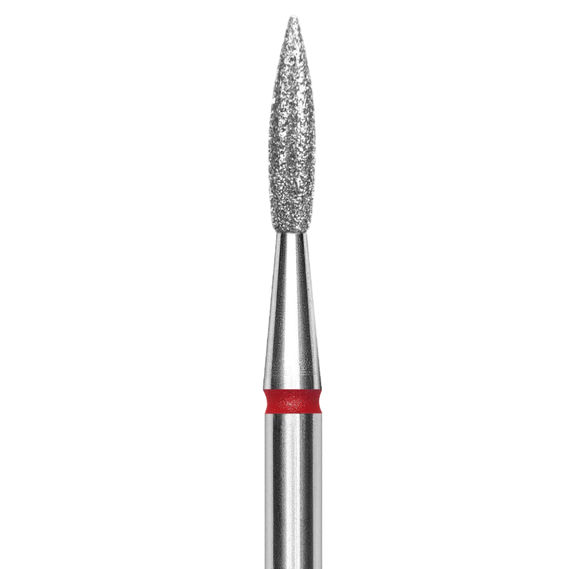 DIAMOND NAIL DRILL BIT, "POINTED FLAME", RED, HEAD DIAMETER 2.3 MM/WORKING PART 8 MM (FA11R023/8) - STALEKS™ - Image 2