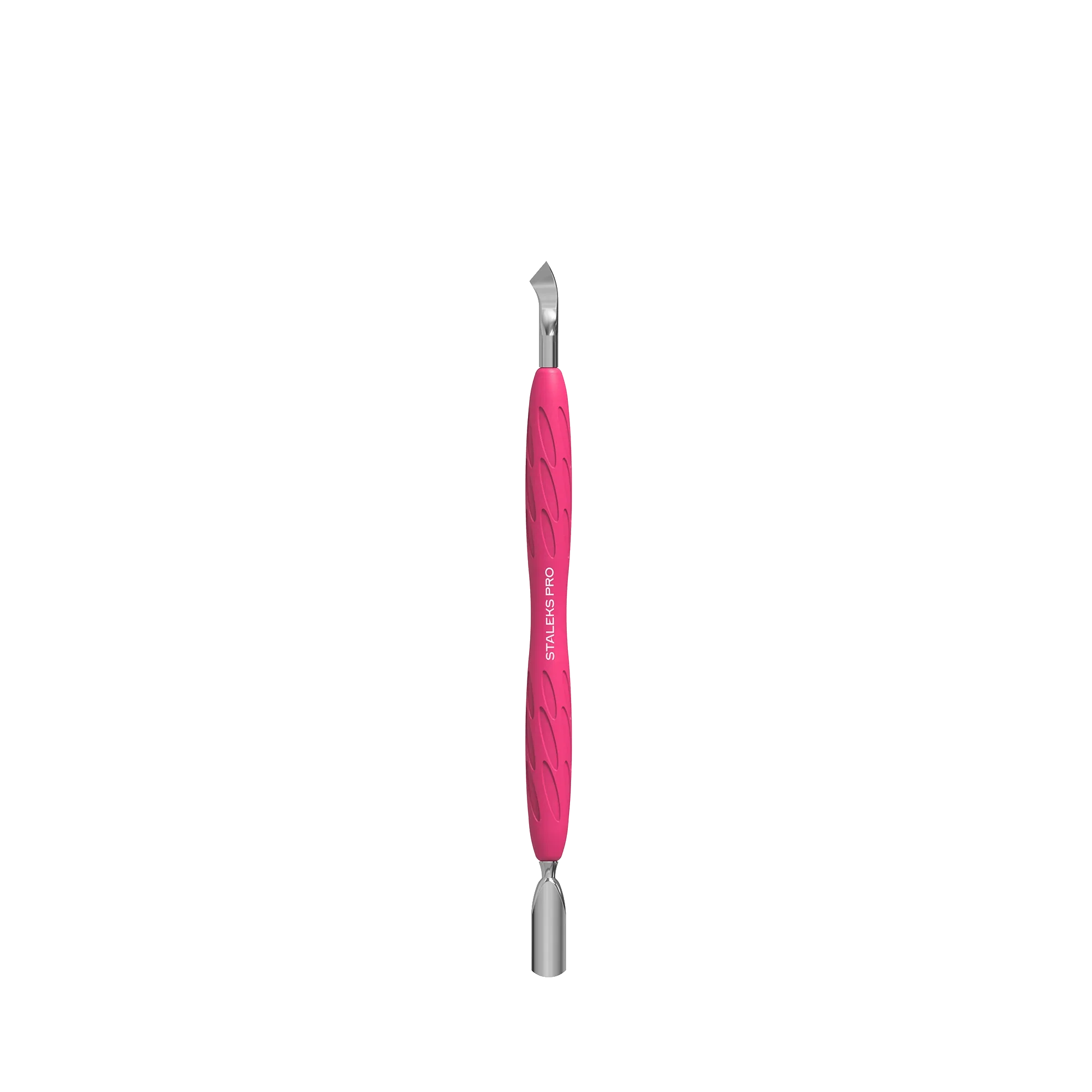 Manicure Pusher With Silicone Handle “Gummy” UNIQ 10 TYPE 4.2 (Narrow Rounded Pusher + Bent Blade) -PQ-10/4.2- STALEKS