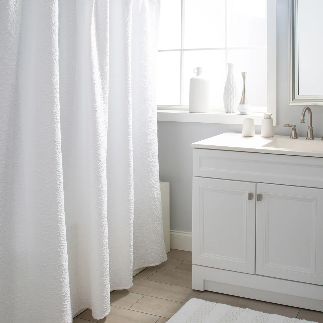 Shower Curtain, Riveria White - Image 1