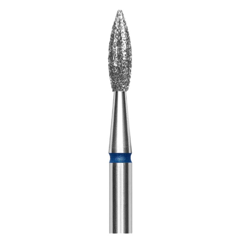 DIAMOND NAIL DRILL BIT, "POINTED FLAME", BLUE, HEAD DIAMETER 2.3 MM/WORKING PART 8 MM (FA11B023/8) - STALEKS™ - Image 2