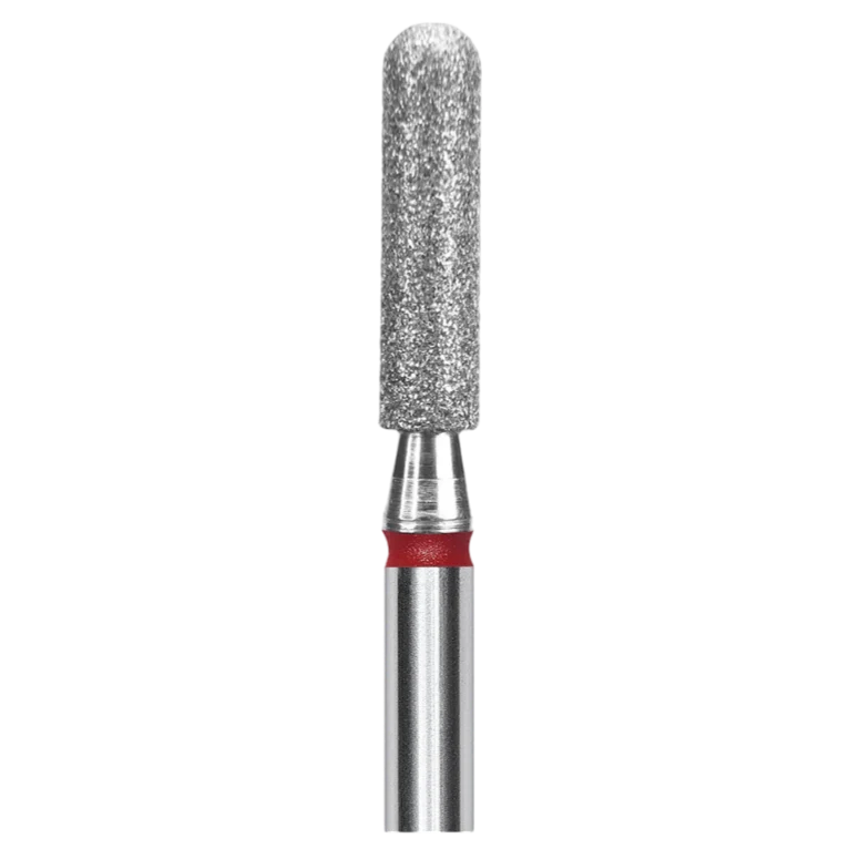 DIAMOND NAIL DRILL BIT, "ROUNDED CYLINDER", RED, HEAD DIAMETER 2.5 MM / WORKING PART 10 MM (FA30R025/10) - STALEKS™ - Image 2