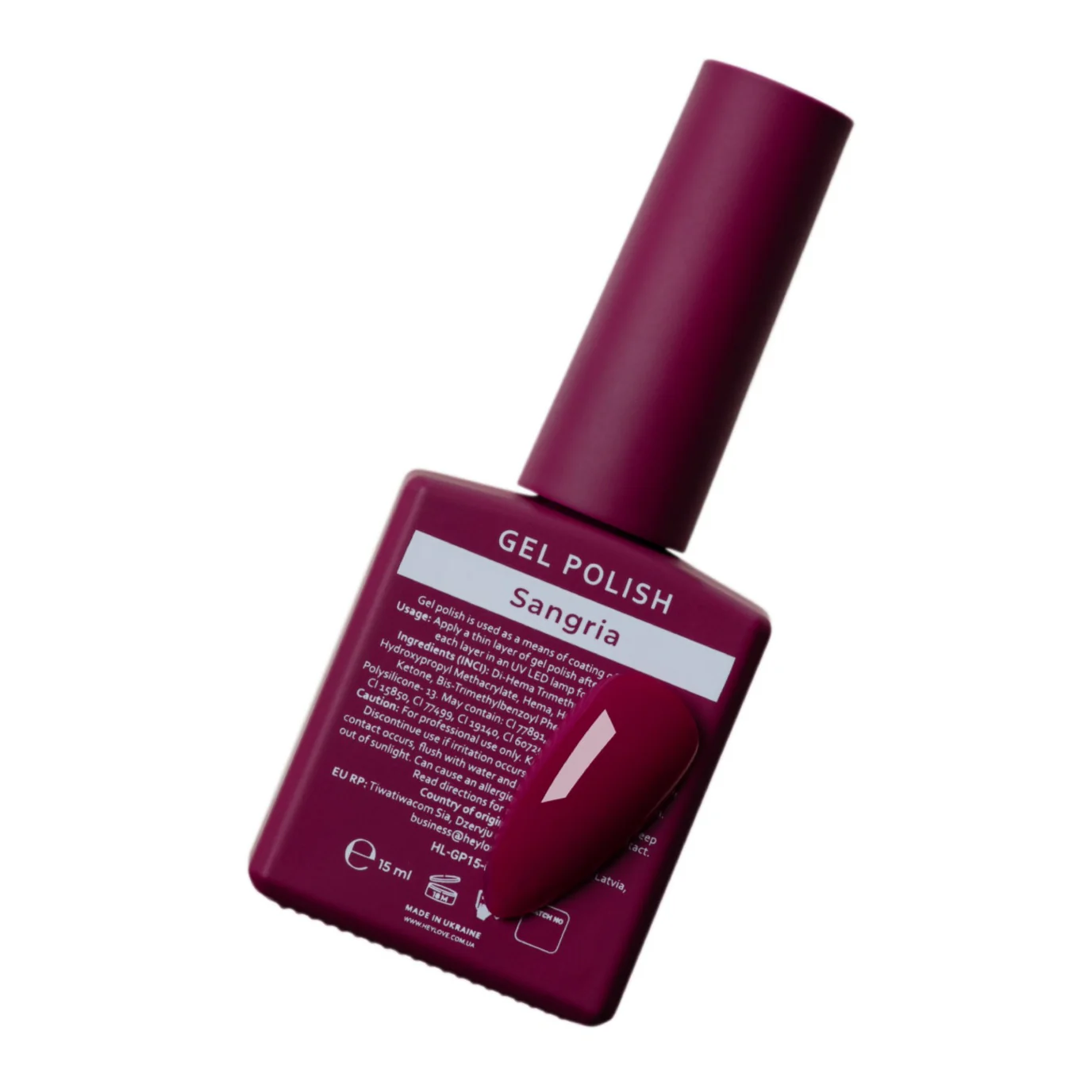 HEYLOVE - Gel Polish Sangria, 15ml - Image 3