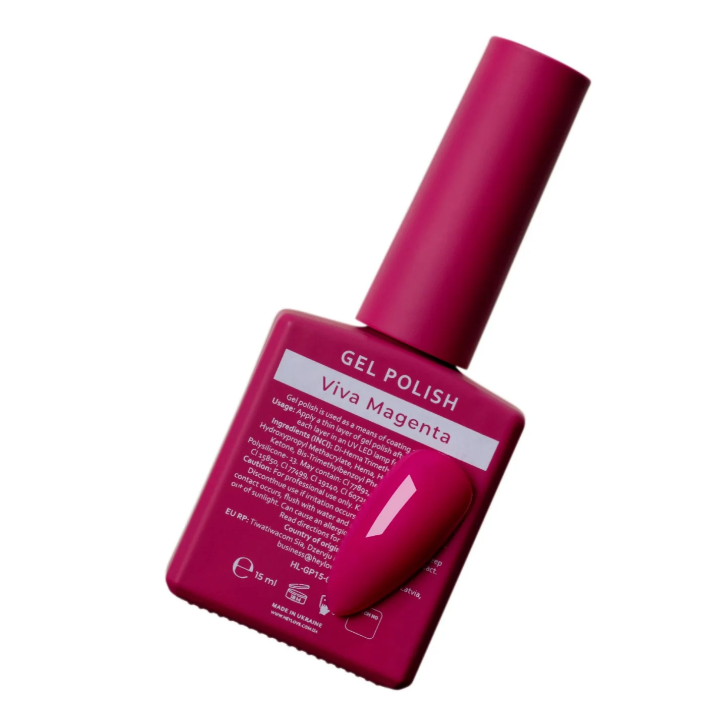 HEYLOVE - Gel Polish Viva Magenta, 15ml - Image 2