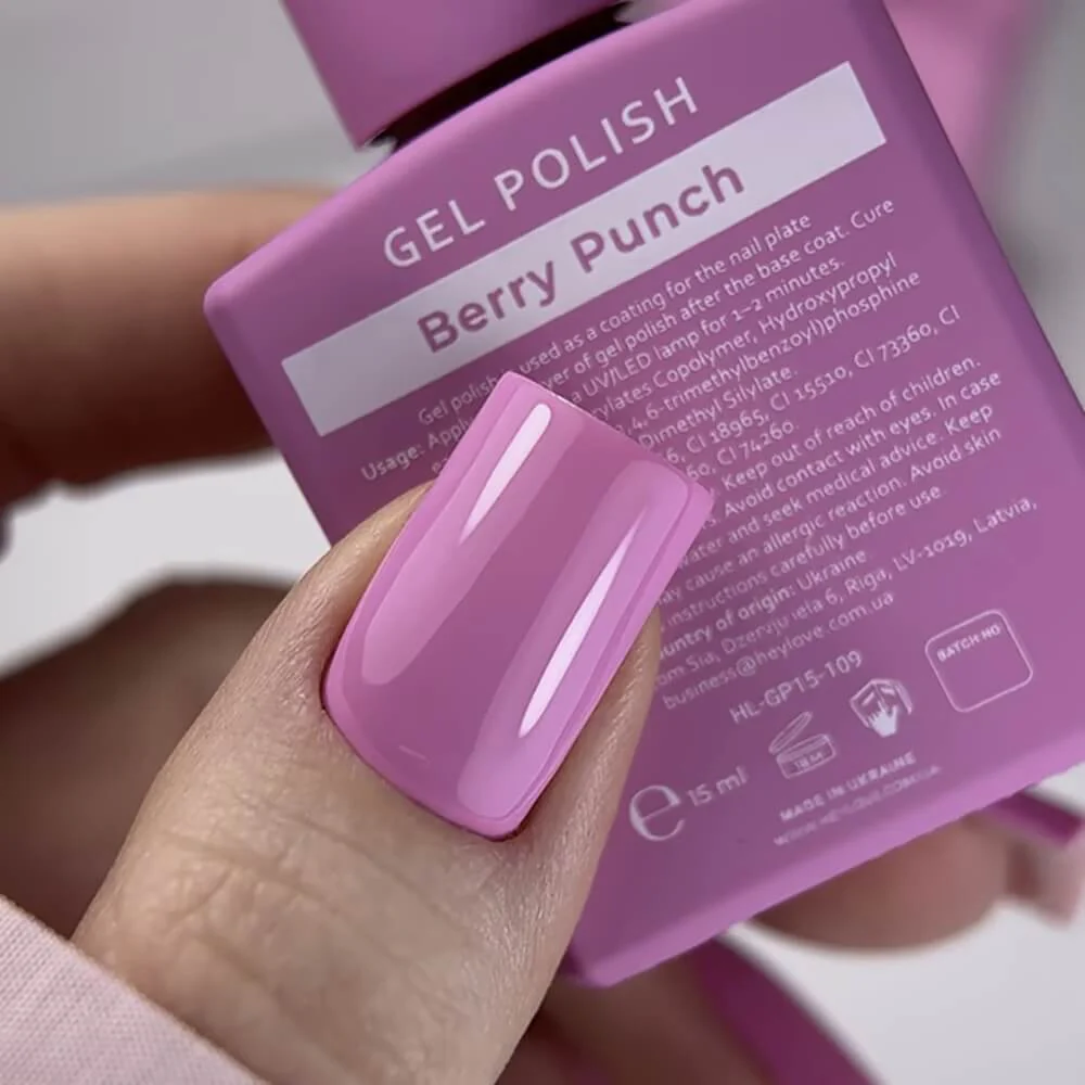 HEYLOVE - Gel Polish Berry Punch, 15ml - Image 3