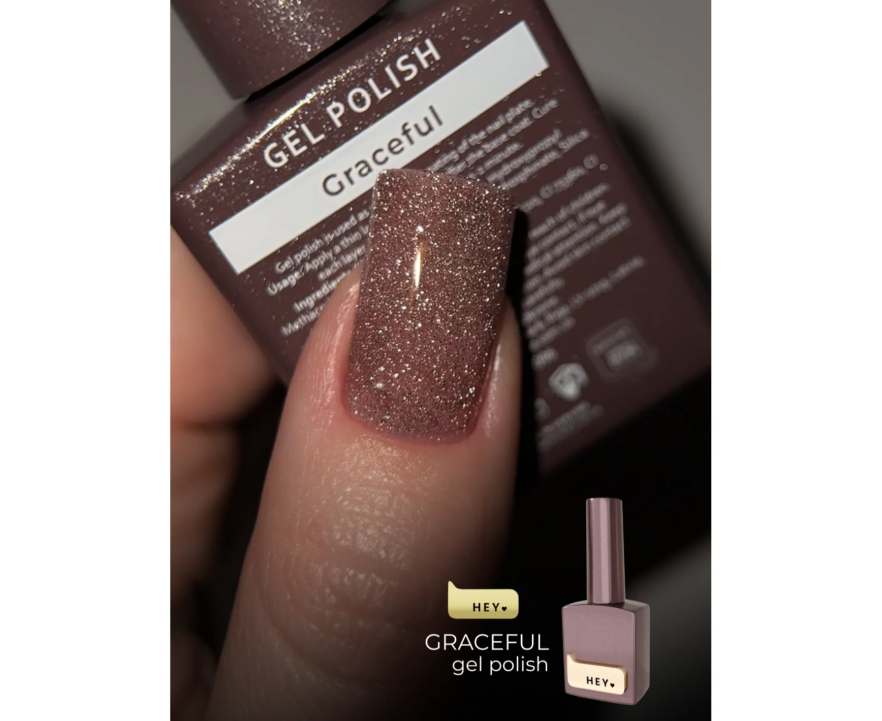 HEYLOVE - Gel Polish Graceful (Brown), 15ml - Image 2