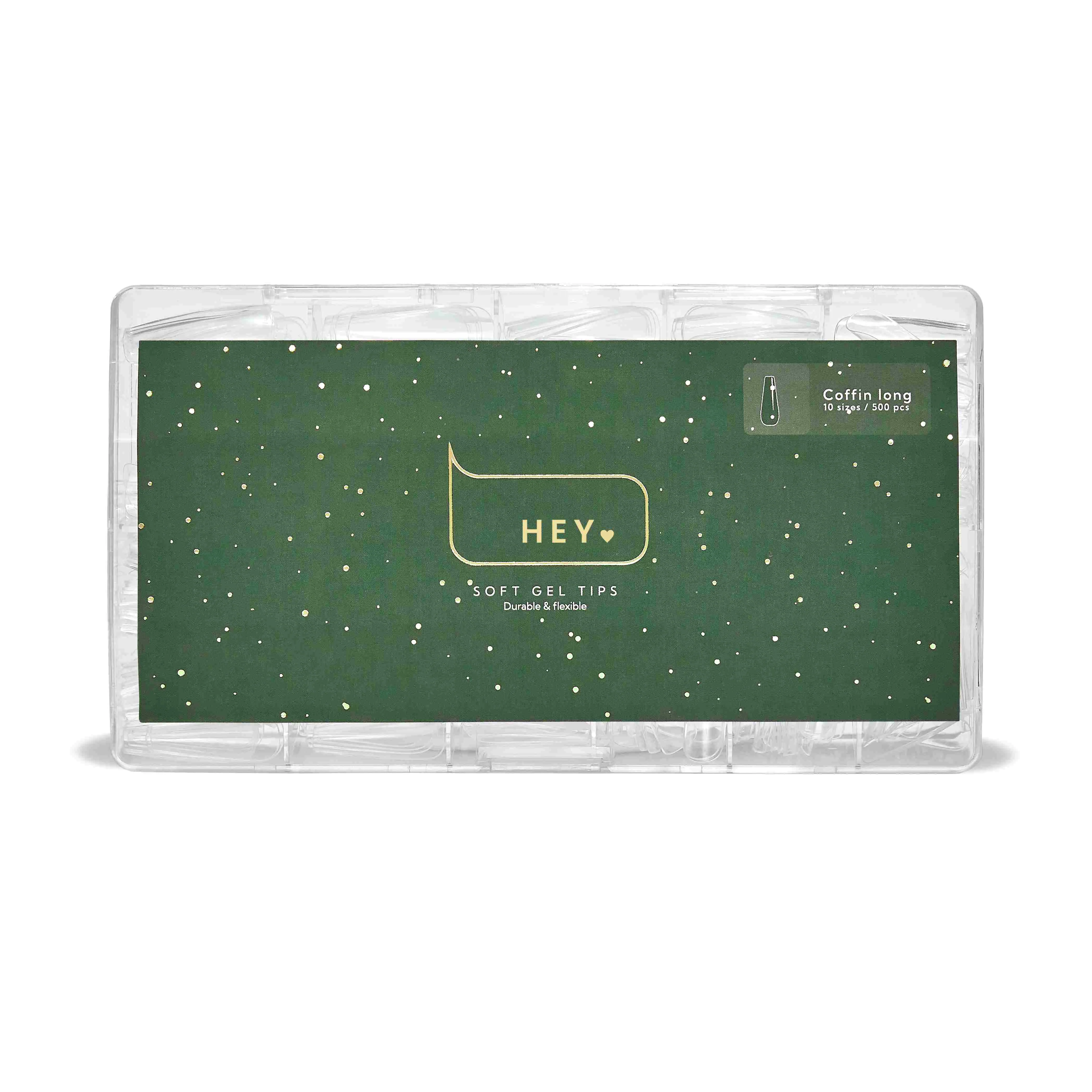 HEYLOVE - Soft Gel Tips Coffin Long, 500pcs - Image 3