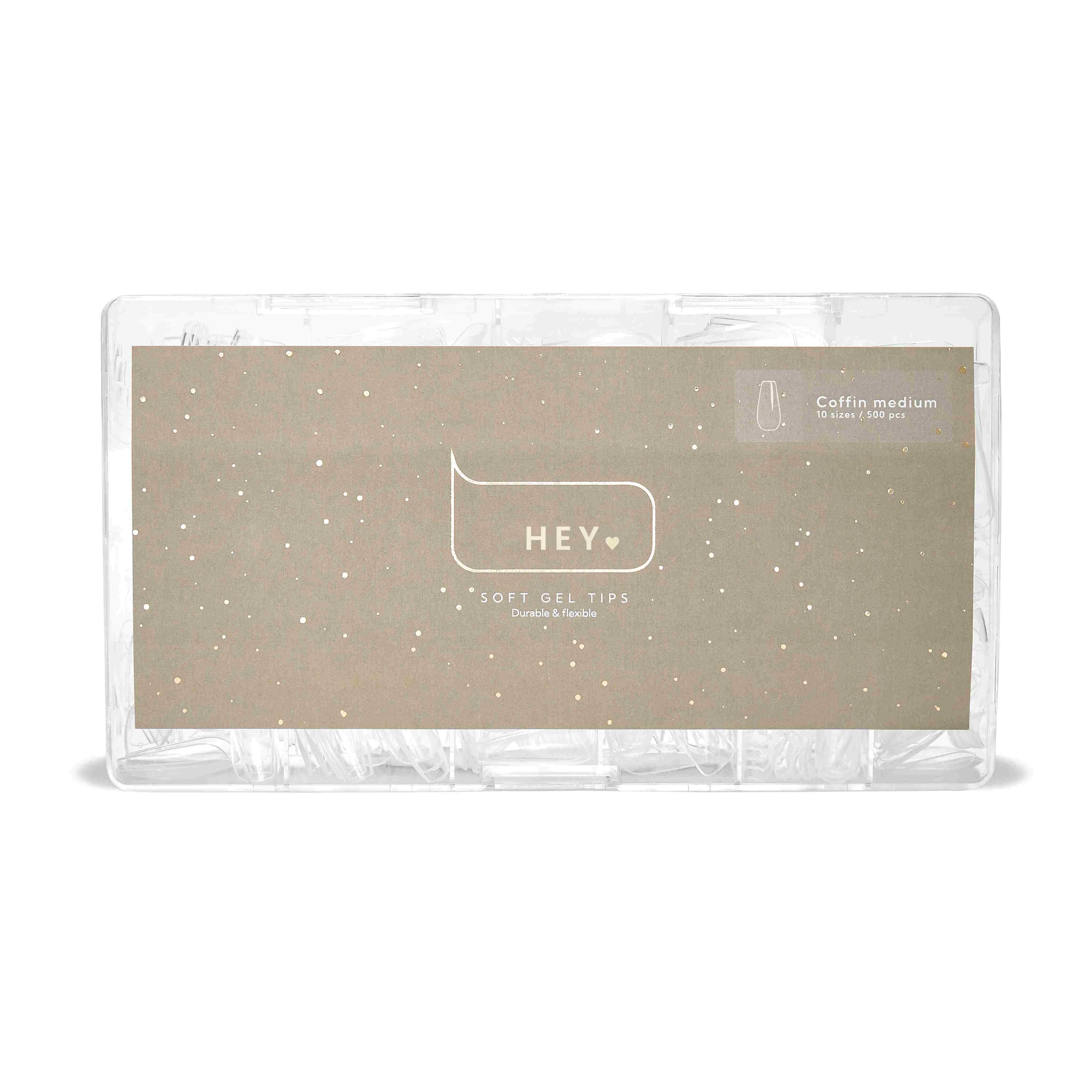 HEYLOVE - Soft Gel Tips Coffin Medium, 500pcs - Image 2