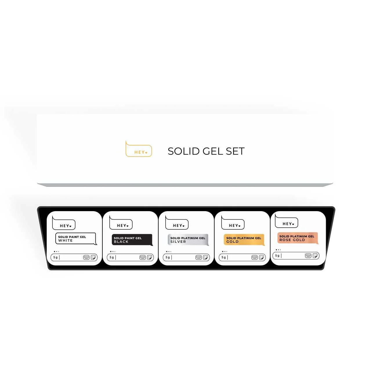 HEYLOVE – Solid Gel Set White, 5 × 5 g