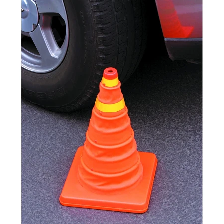 Safety Cone: Orange, Reflective, Collapsible