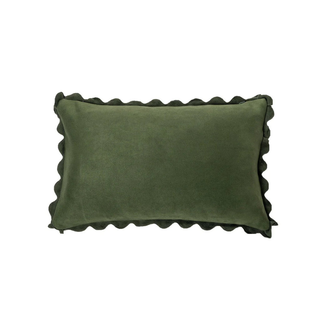 Cushion, Green Suede