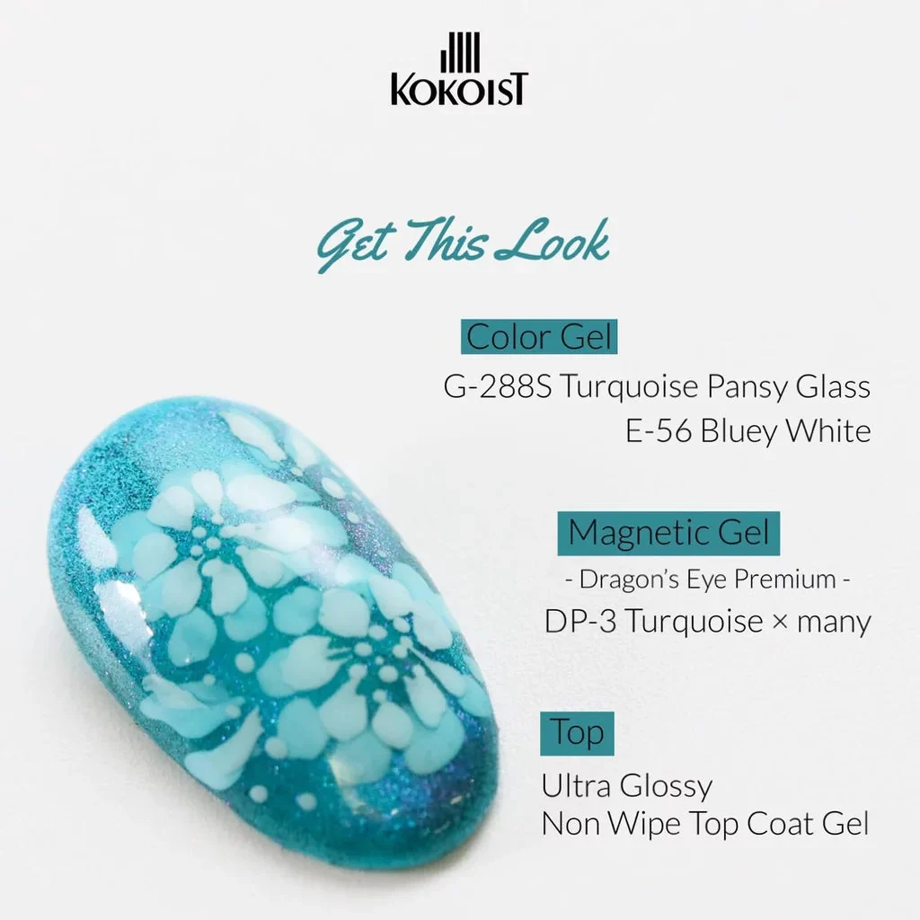 Kokoist - E-288S Turquoise Pansy Glass - Image 3