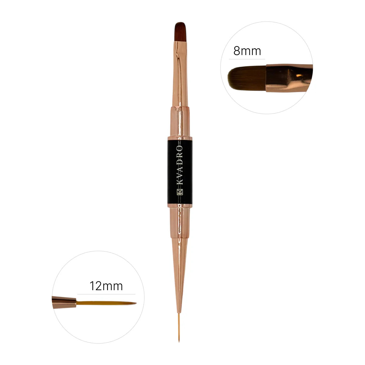 KVADRO - Double-Sided Brush (Oval 8mm + Liner 12mm) - Image 1