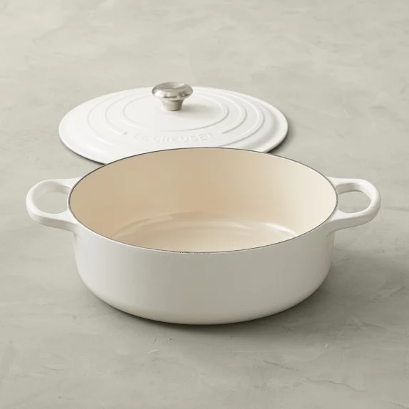 Oval Dutch Ovens, Meringue Enameled Cast Iron - Image 2