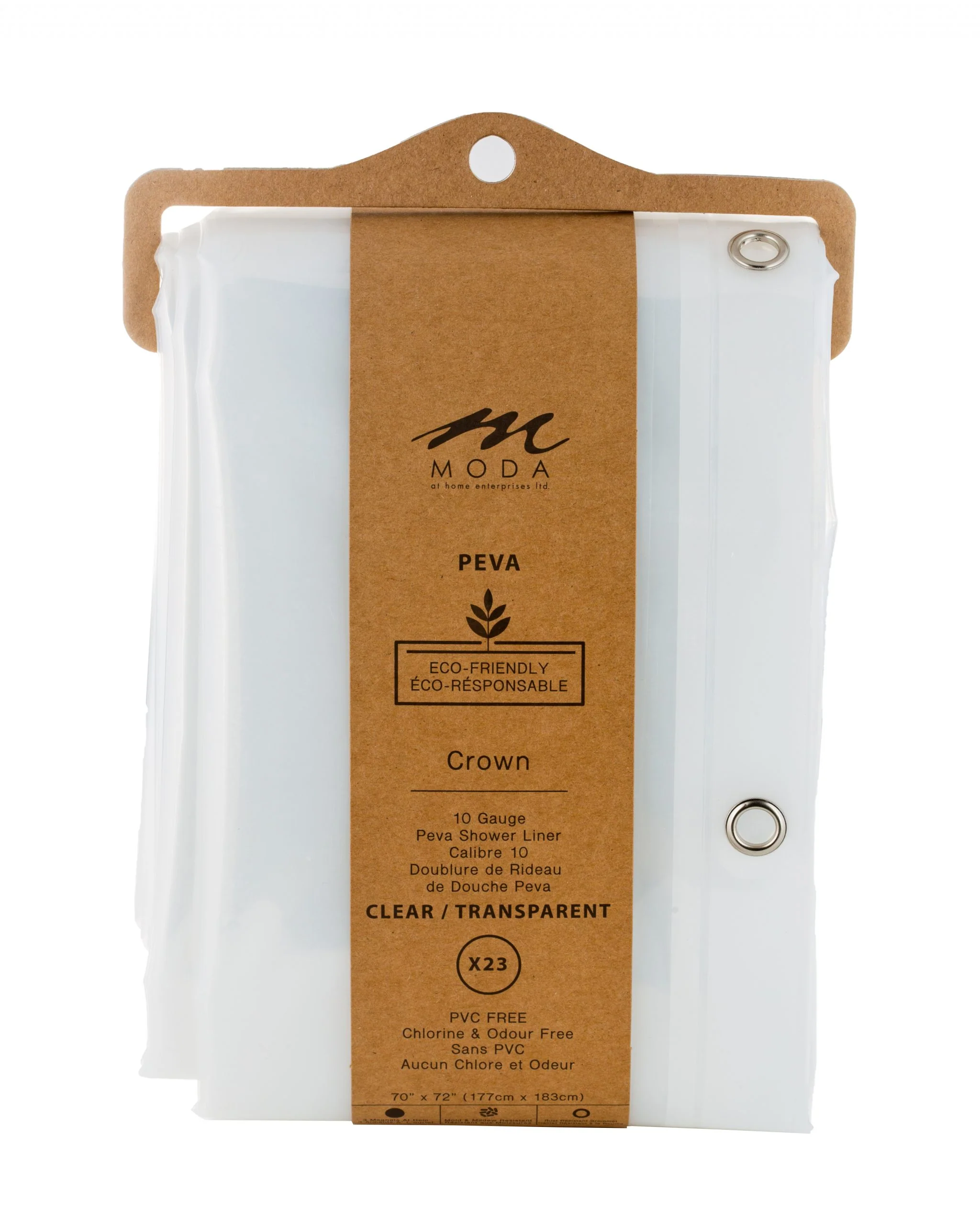 Shower Curtain Liner, PEVA Clear - Image 1