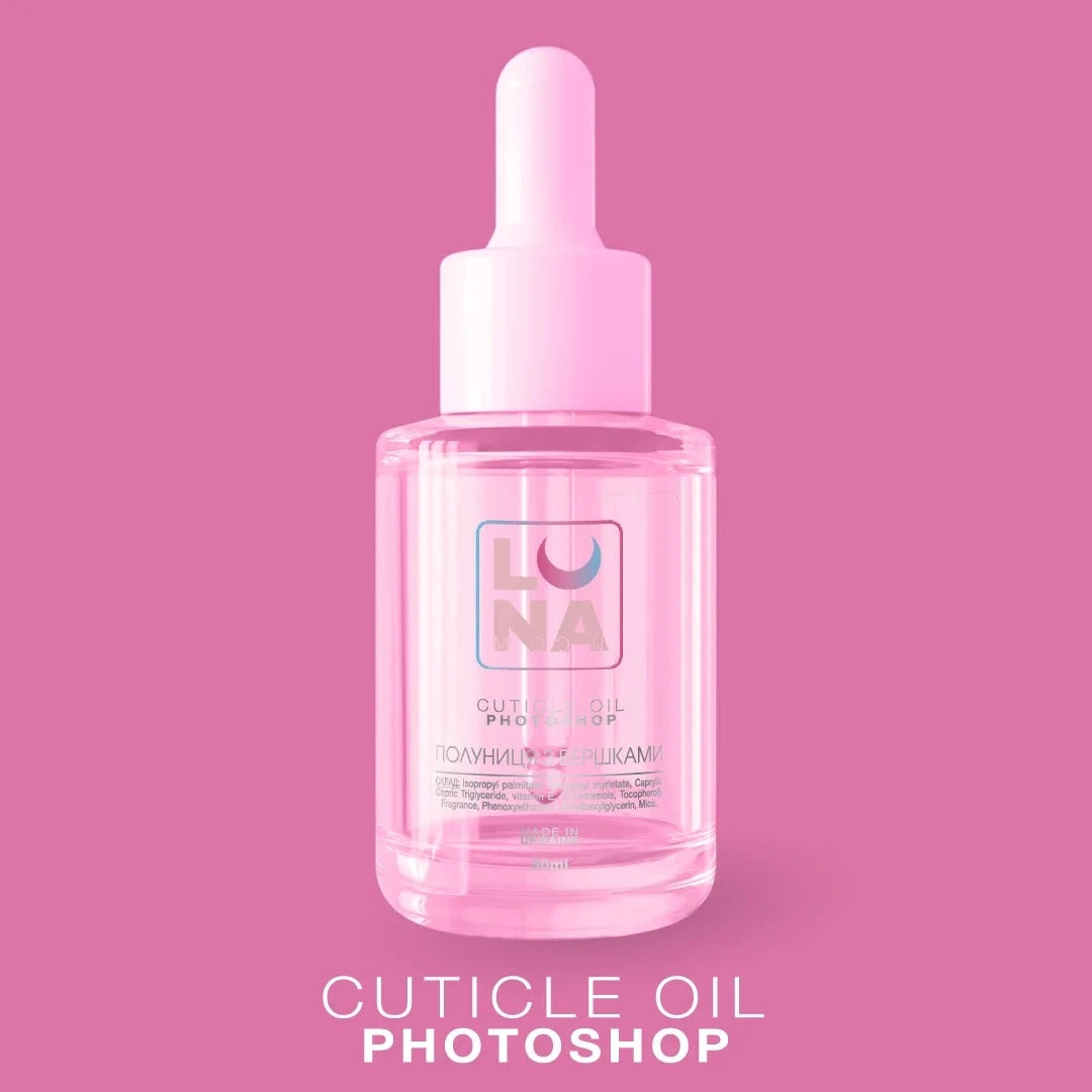 DRY CUTICLE OIL WITH A STRAWBERRY(Truskawka) AROMA WITH CREAM PHOTOSHOP OIL (5ML, 30ML) - LUNA™ - Image 2